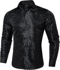Mens Christmas Dress Shirt Paisley Long Sleeve Button-Down - Festive