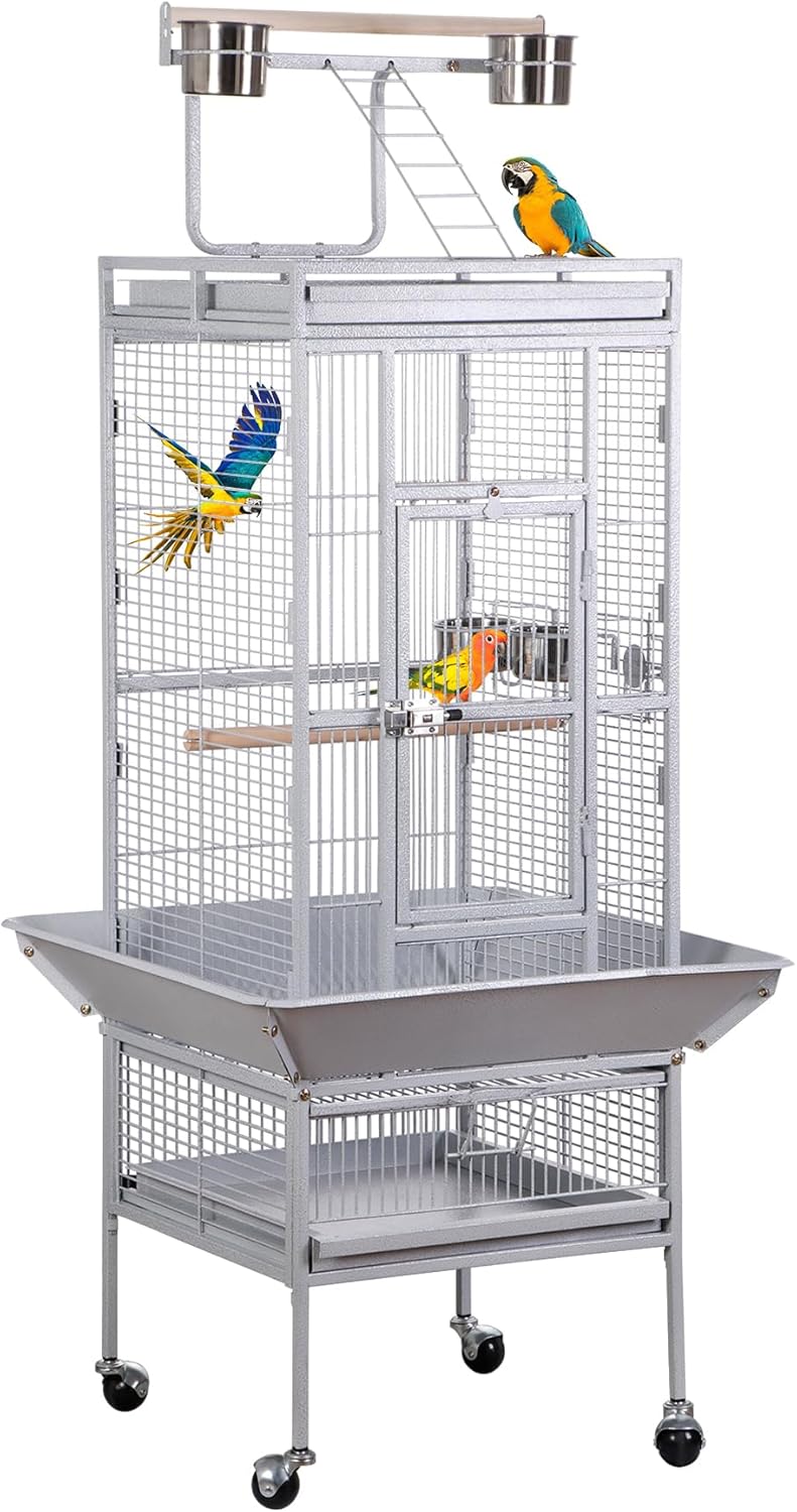 Large 61 Inch Bird Cage with Play Top for Parrots and Cockatiels
