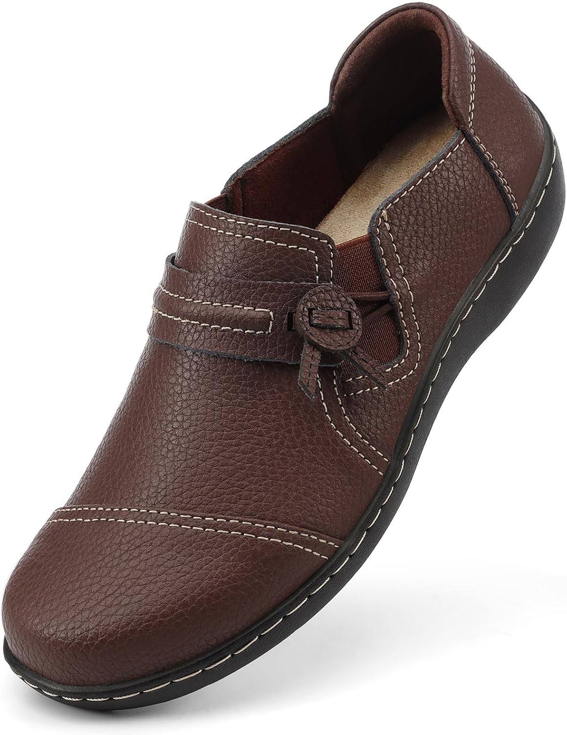 LAZYPOP Women's Classic Comfort Leather Loafers for Everyday Wear