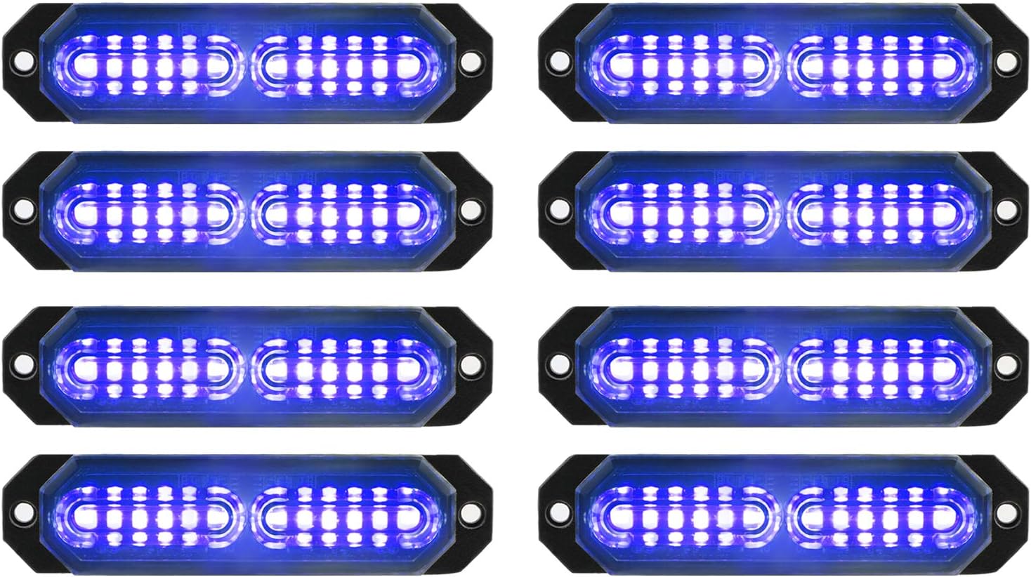 Ultra Slim 12-LED Surface Mount Strobe Lights for Vehicles