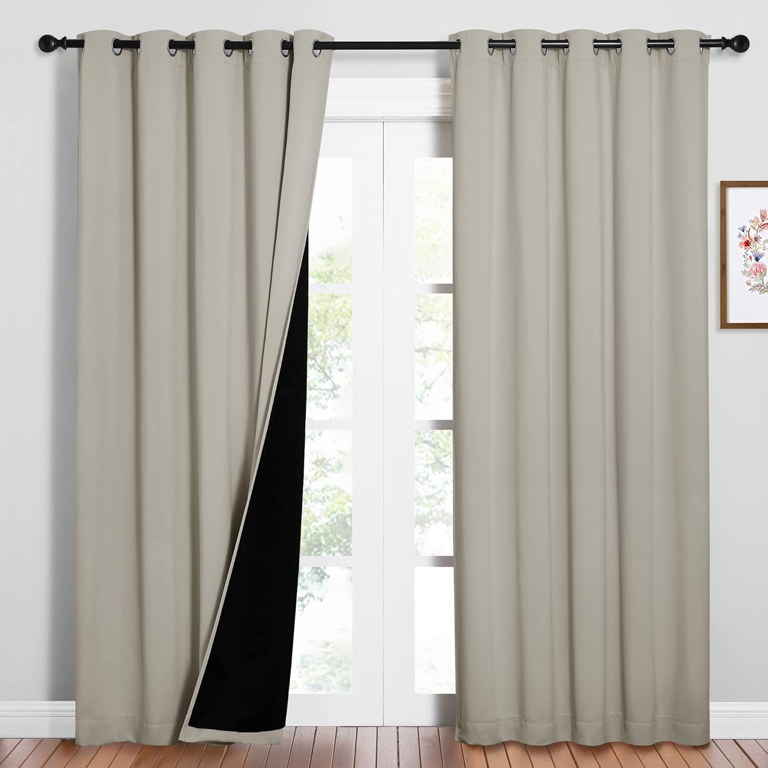 NICETOWN 100% Blackout Window Curtain Panels for Total Darkness