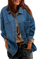 Trendy Oversized Boyfriend Jean Jacket for Women by Sidefeel