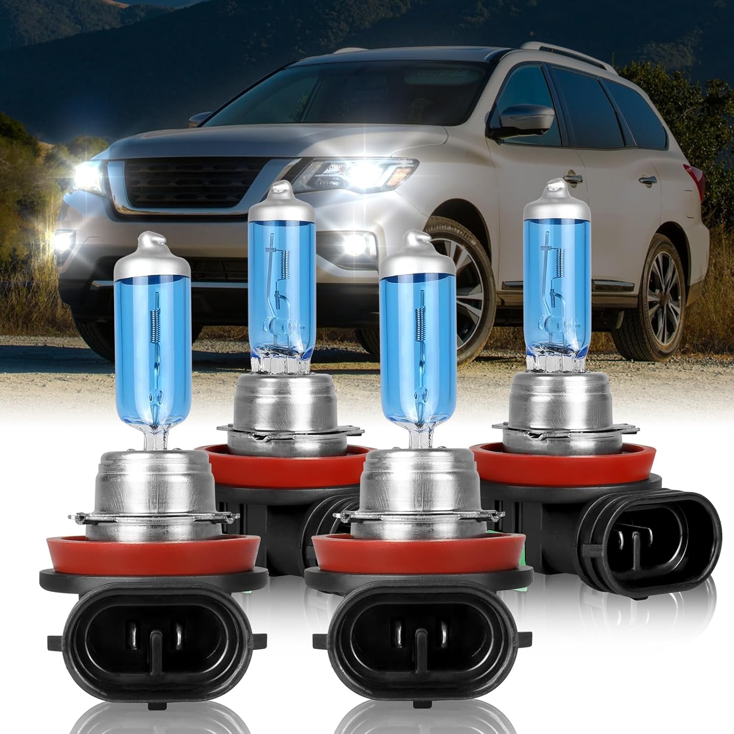 Fit 2017-2020 Pathfinder Headlight Bulbs H9 H11 Combo 4PCS
