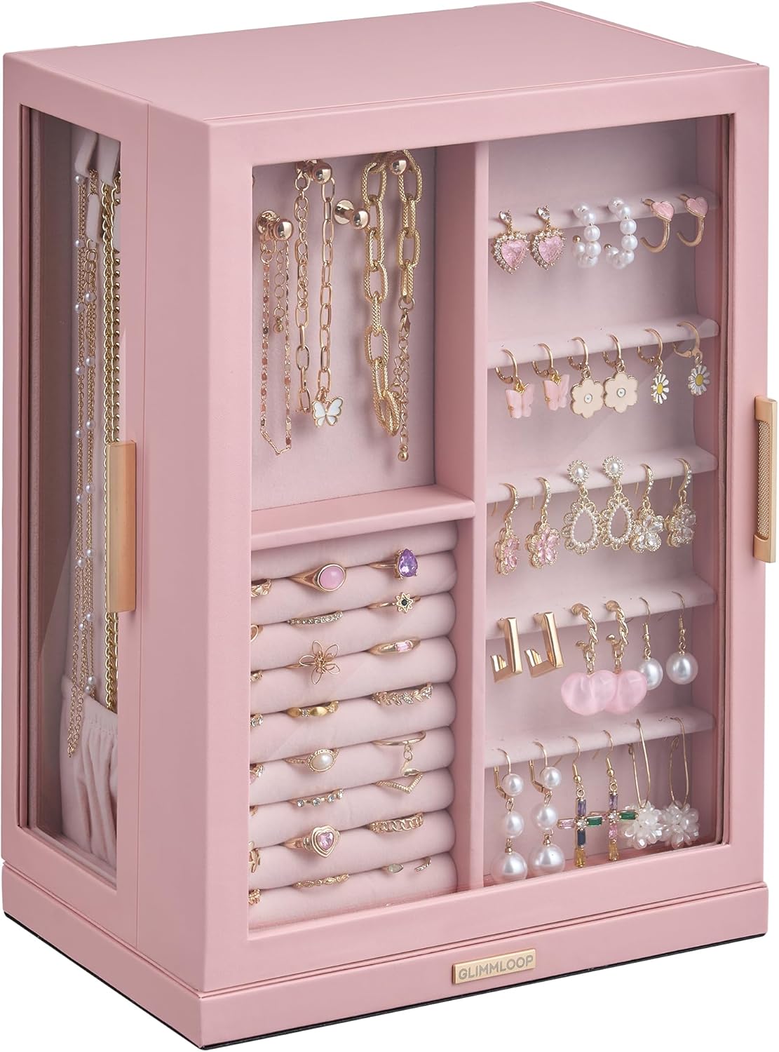 360 Rotating Jewelry Box with 7 Drawers for Elegant Storage