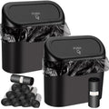 Car Trash Can Bin with Lid and 150pcs Trash Bags - Compact Leakproof