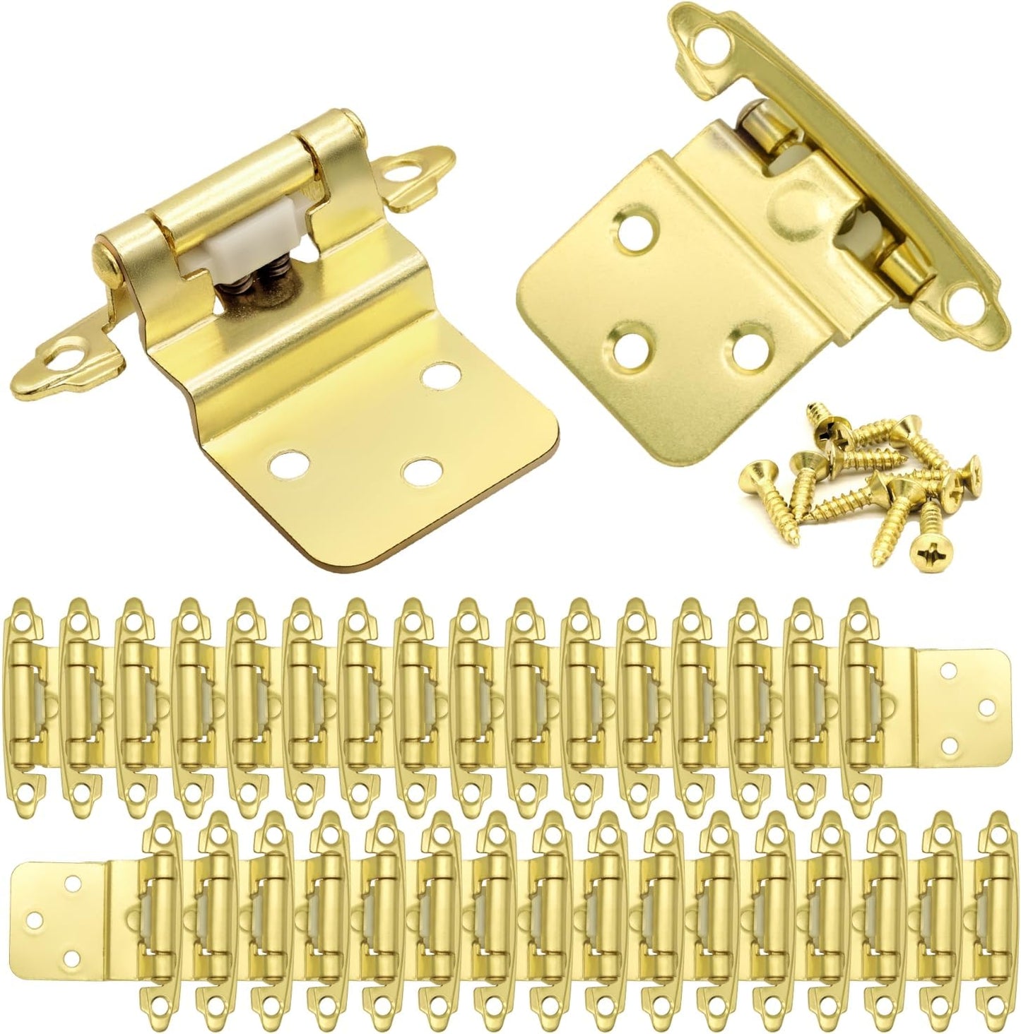3/8 Inch Inset Cabinet Hinges Brass Gold for Easy Installation