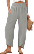 Women's High Waisted Baggy Wide Leg Linen Pants - Cool & Casual