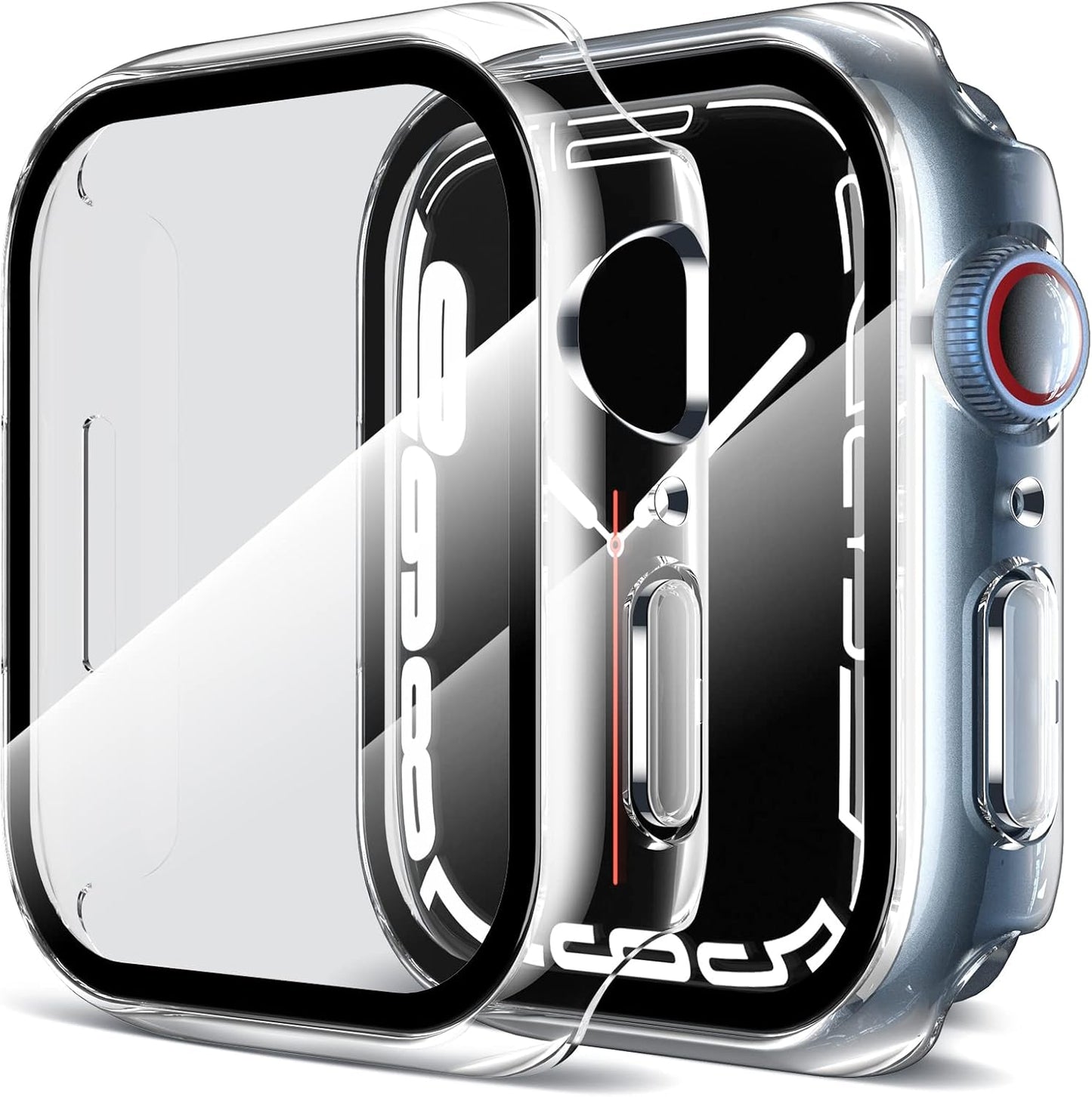 Protective 2-Pack Apple Watch 6/SE 44mm Case + Glass Screen Protector