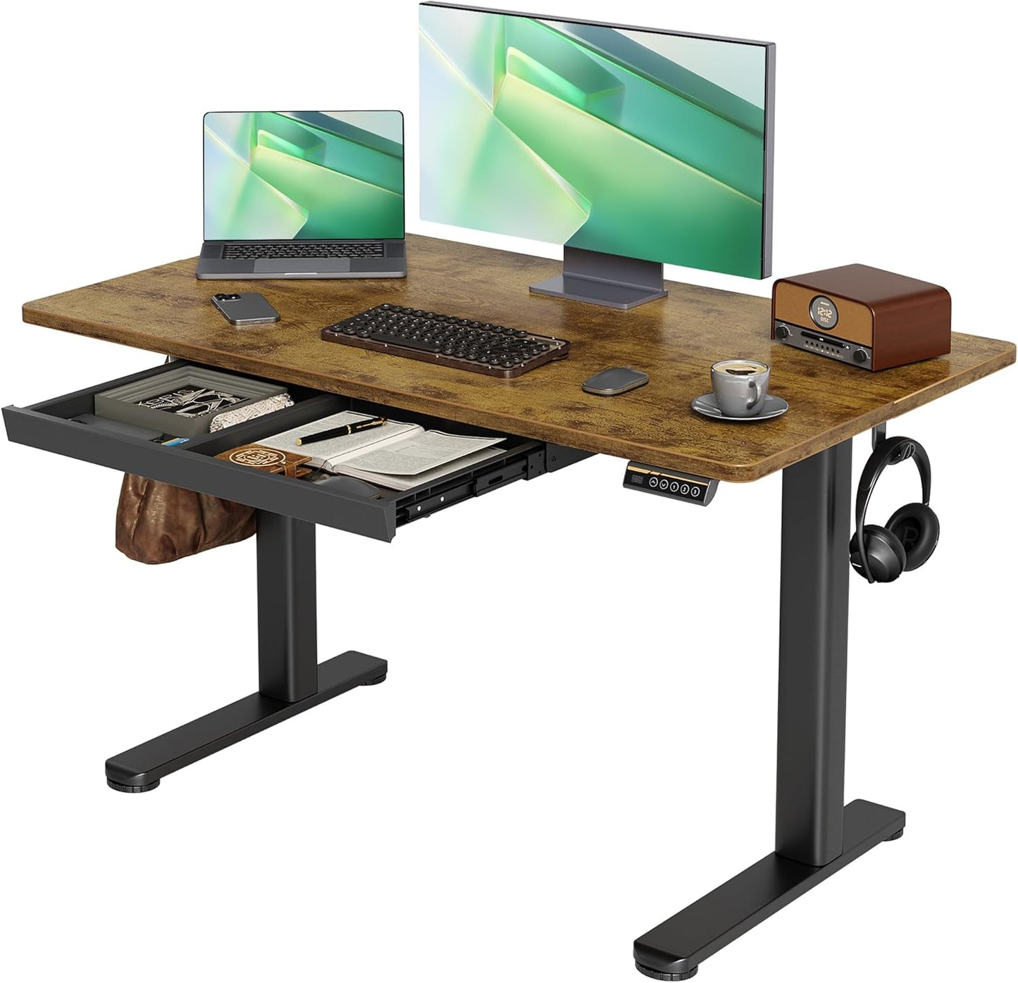 Claiks Electric Standing Desk, Adjustable Height, 48 Inch