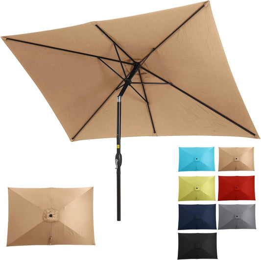 Patio Umbrella with Push Button Tilt for Outdoor Spaces