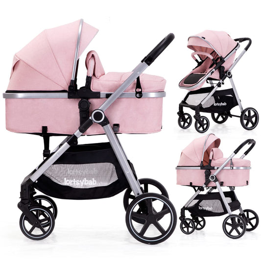 2-in-1 Baby Stroller with Reversible Seat for Newborns and Toddlers