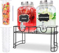1 Gallon Glass Drink Dispensers For Parties Set of 2 - Versatile