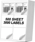 6-UP 4in x 3-1/3in Shipping Labels 3000 Pack - Bulk Address Labels