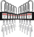 SAFBY 10 Keyed Different Lockout Padlocks - Durable LOTO Safety Locks