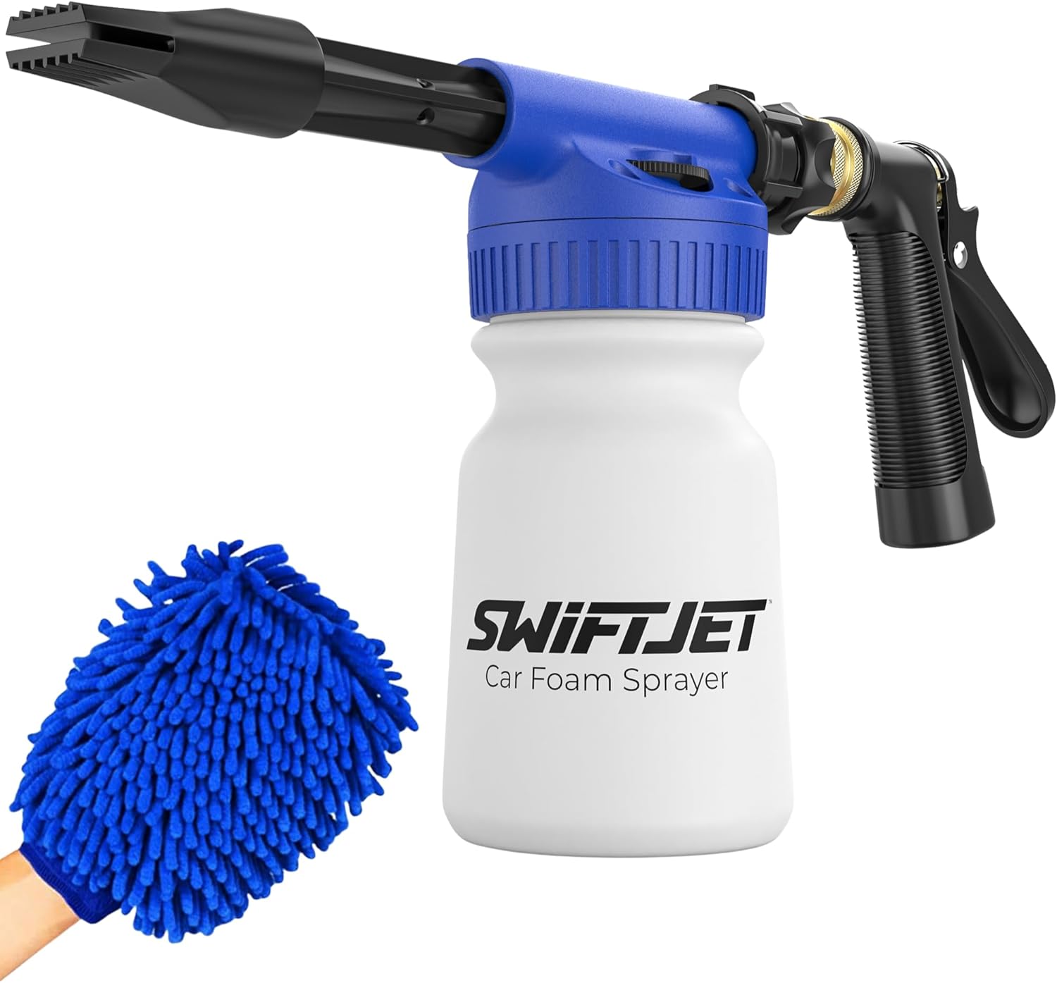 SwiftJet Car Wash Foam Gun with Microfiber Wash Mitt for Cars