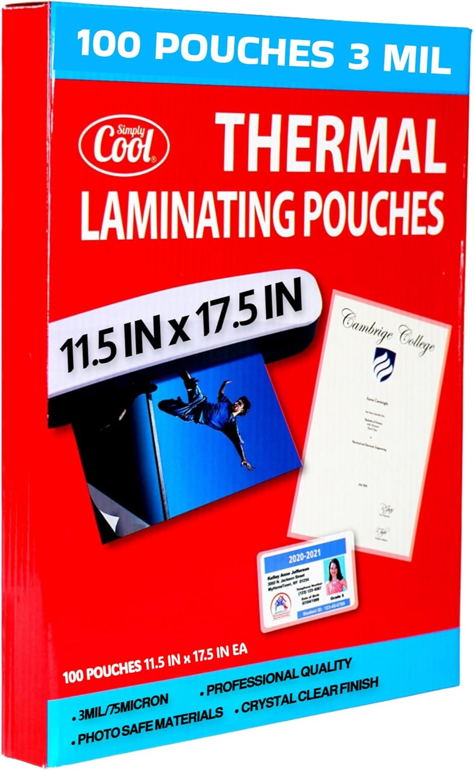 100 Dry-Erase Friendly Laminating Sheets - Crystal Clear Finish!