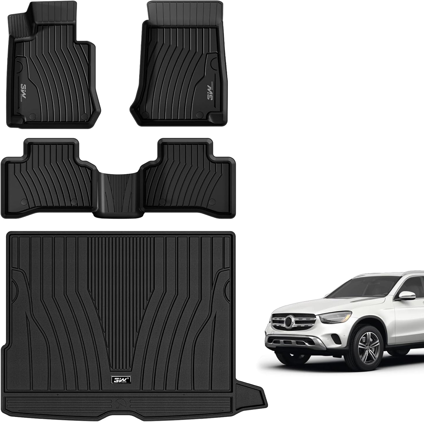 3W Floor Mats and Cargo Liner for Mercedes Benz GLC 2016-2022