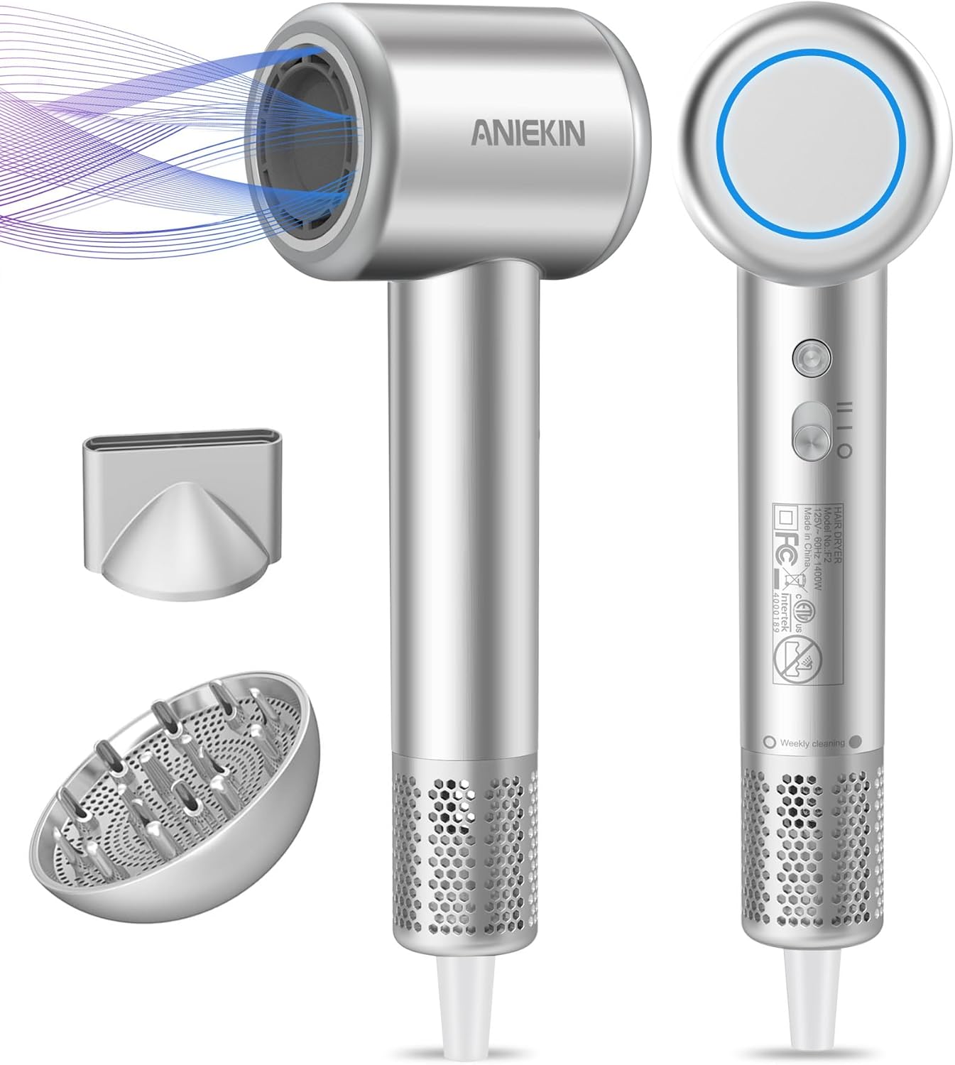 ANIEKIN Ionic Hair Dryer - Fast Drying & Low Noise!