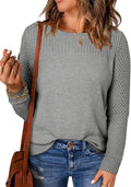 EVALESS Womens Cable Knit Oversized Crewneck Sweater - Lightweight is