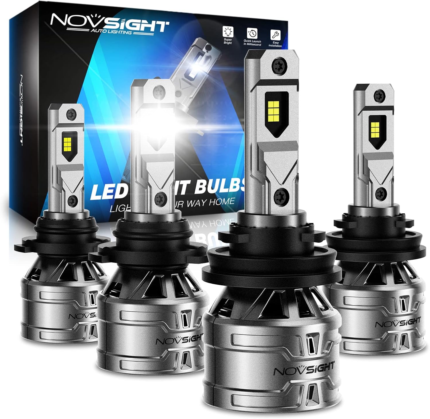 NOVSIGHT H11 9005 Light Bulbs Combo: 26000LM Super Bright
