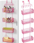 Over Door Organizer Storage with 4 Metal Baskets - Space Saving Rack