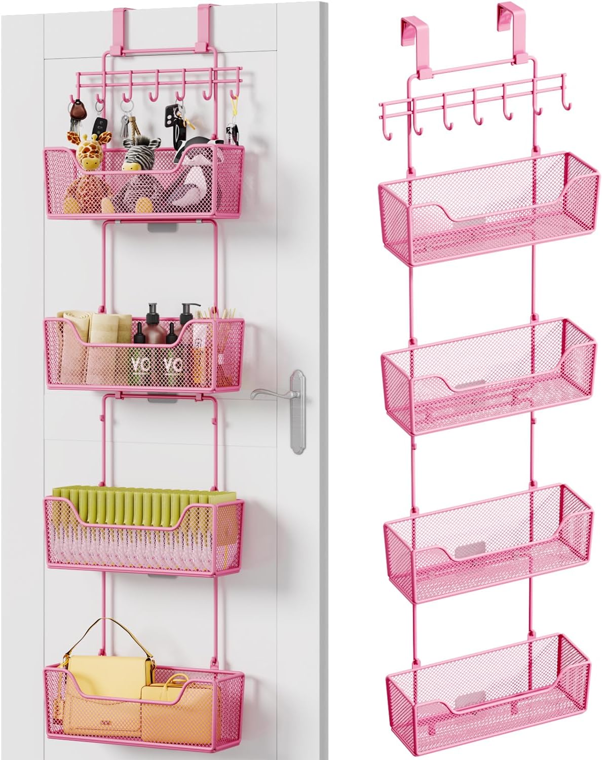 HapiRm Over Door Organizer Storage with 4 Large Baskets