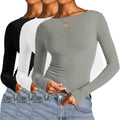 Long Sleeve Crop Top for Women - Fitted Pastel 2-Pack