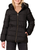 Womens Heavyweight Quilted Hooded Puffer Winter Jacket - Warm Fit