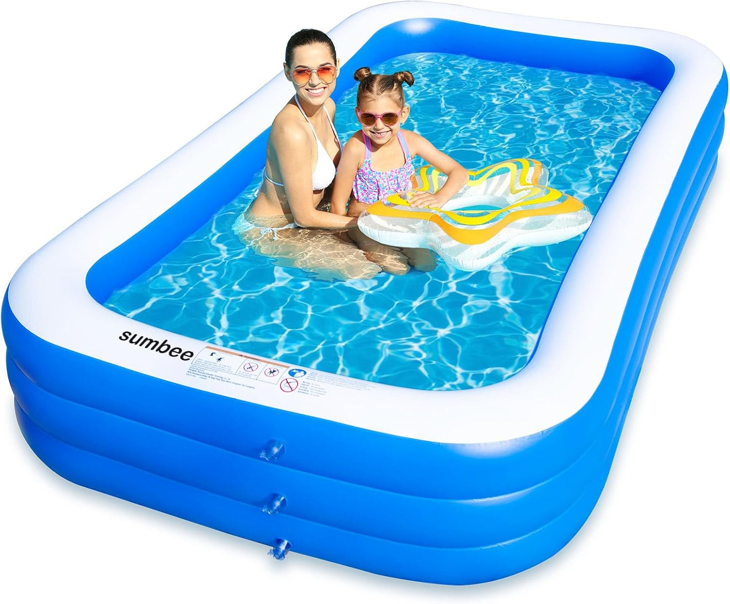 Sumbee Inflatable Swimming Pool for Family Fun in Backyard