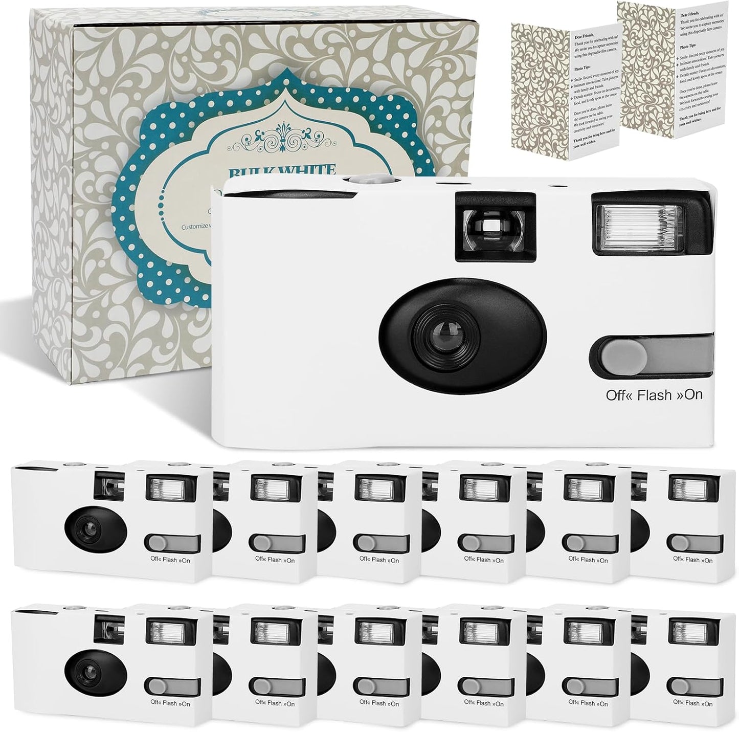 12 Pack White Disposable Cameras: Capture Memories In Style!