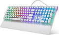 Typewriter Mechanical Gaming Keyboard with Rainbow RGB Backlight