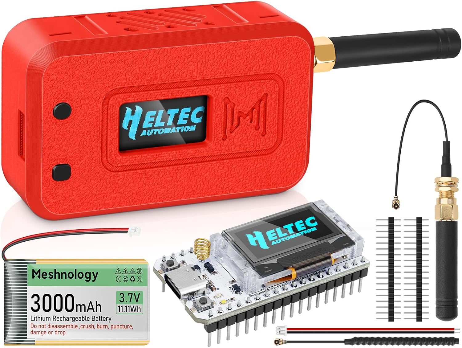 ESP32 Lo Ra V3 Module Board with 915 MHz Antenna and Battery
