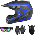 Youth Adult Motocross Helmet with Goggles Gloves Face Shield - DOT