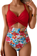 Women's One Piece Tummy Control Swimsuit - Cutout Tie Back