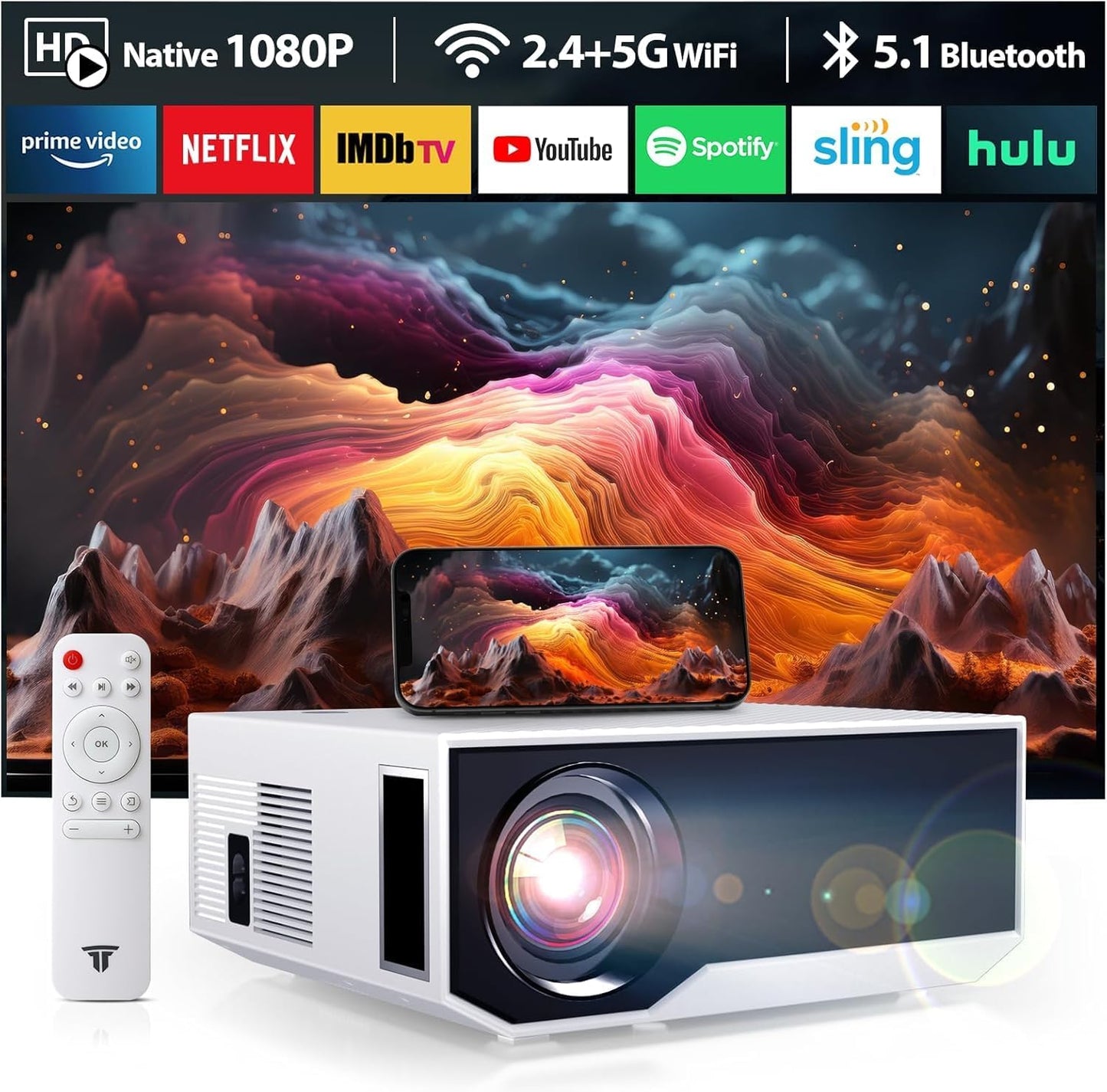 High Definition Smart Projector with WiFi & Bluetooth