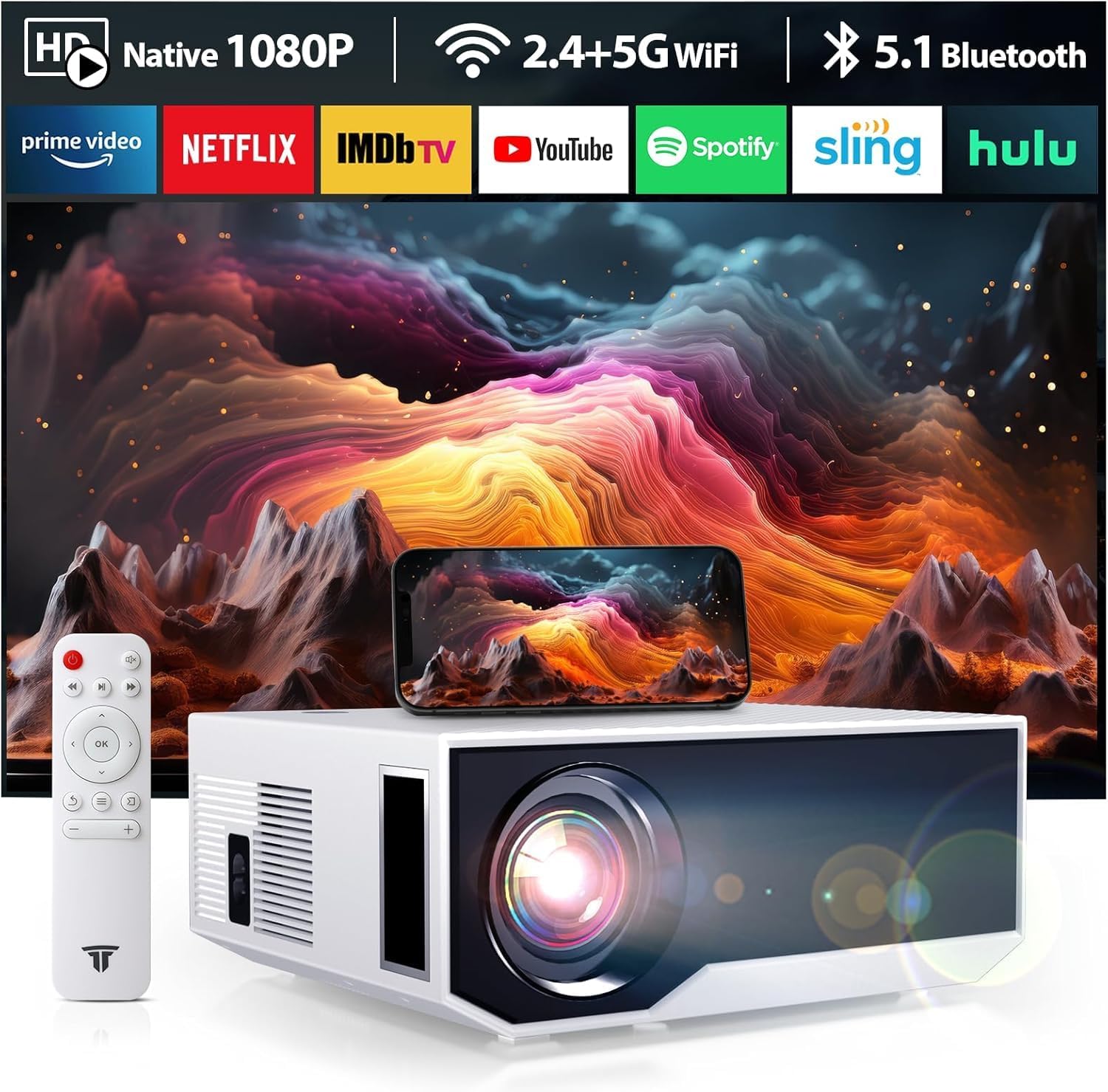 High Definition Smart Projector with WiFi & Bluetooth