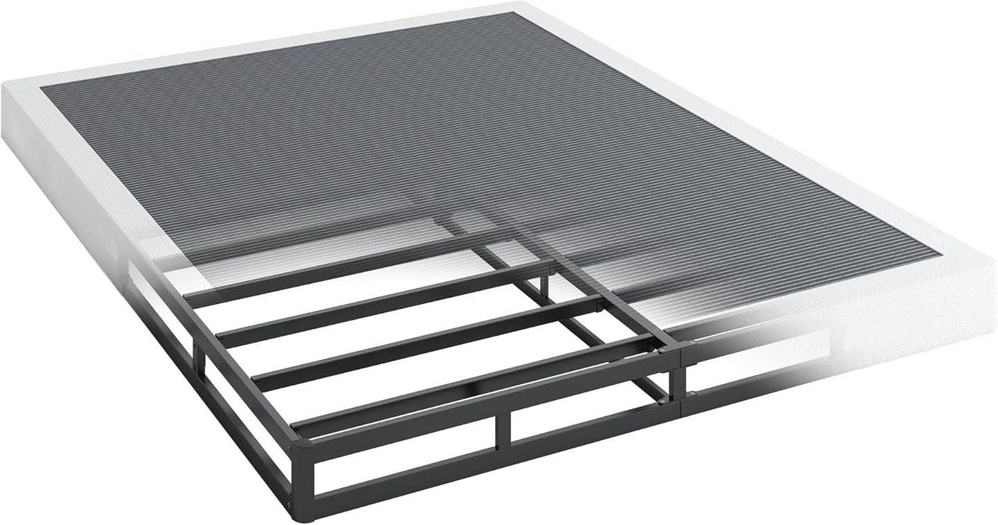 5 Inch Low Profile Box Spring with Sturdy Metal Frame Support