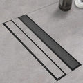 Linear Shower Drain with Tile Insert Panels 12in Black - High Flow