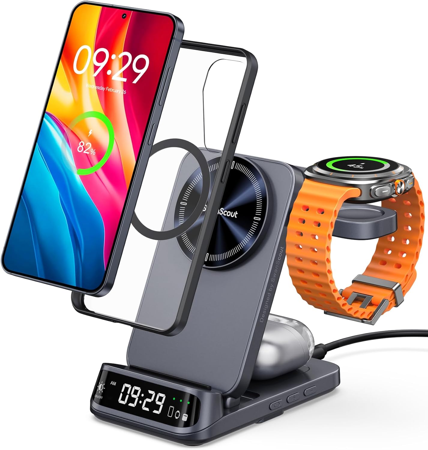 Magnetic Wireless Charging Station for Galaxy S25/S24/S23/Note 20