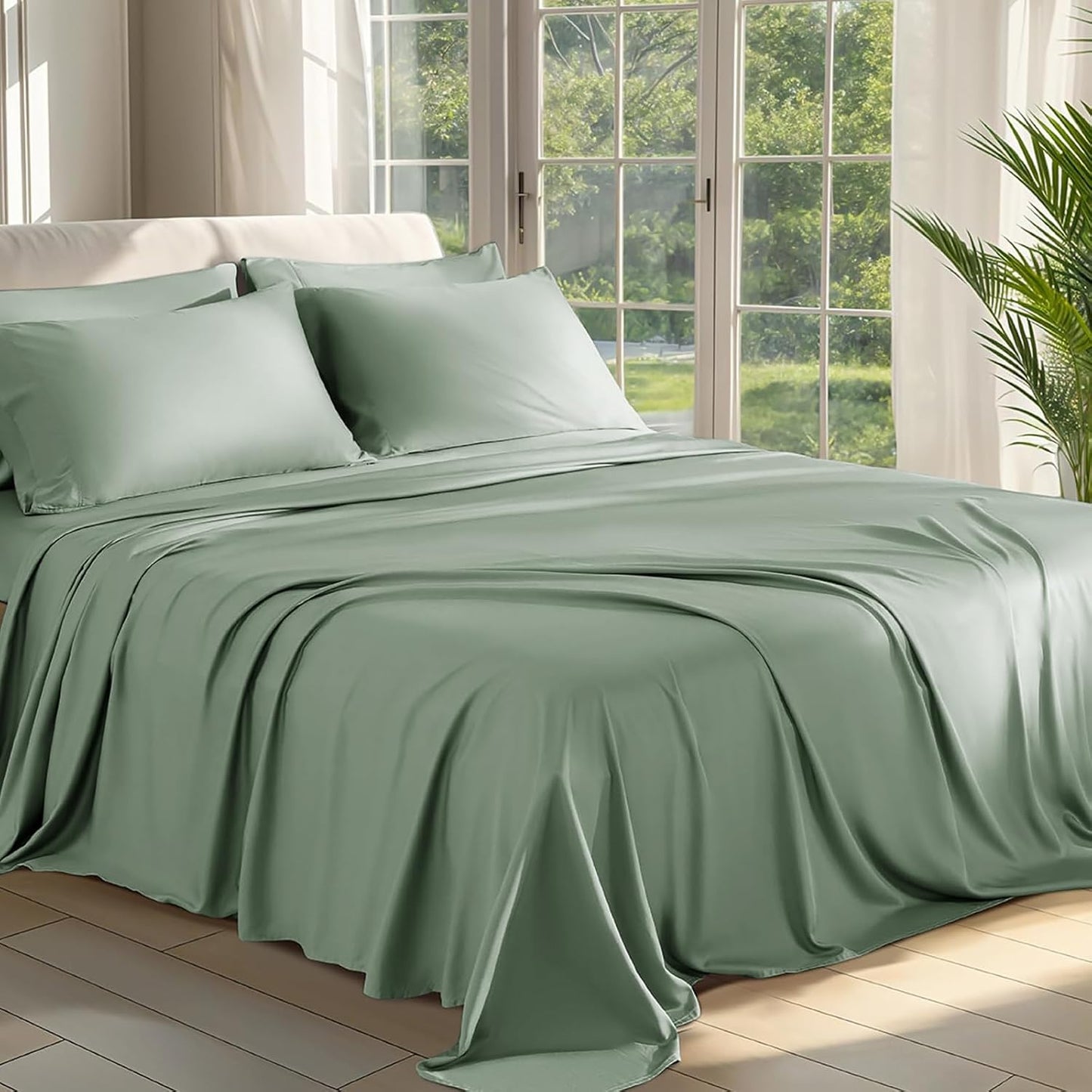 Bamboo Sheets Queen Size - Ultra Cooling & Silky Soft Bedding