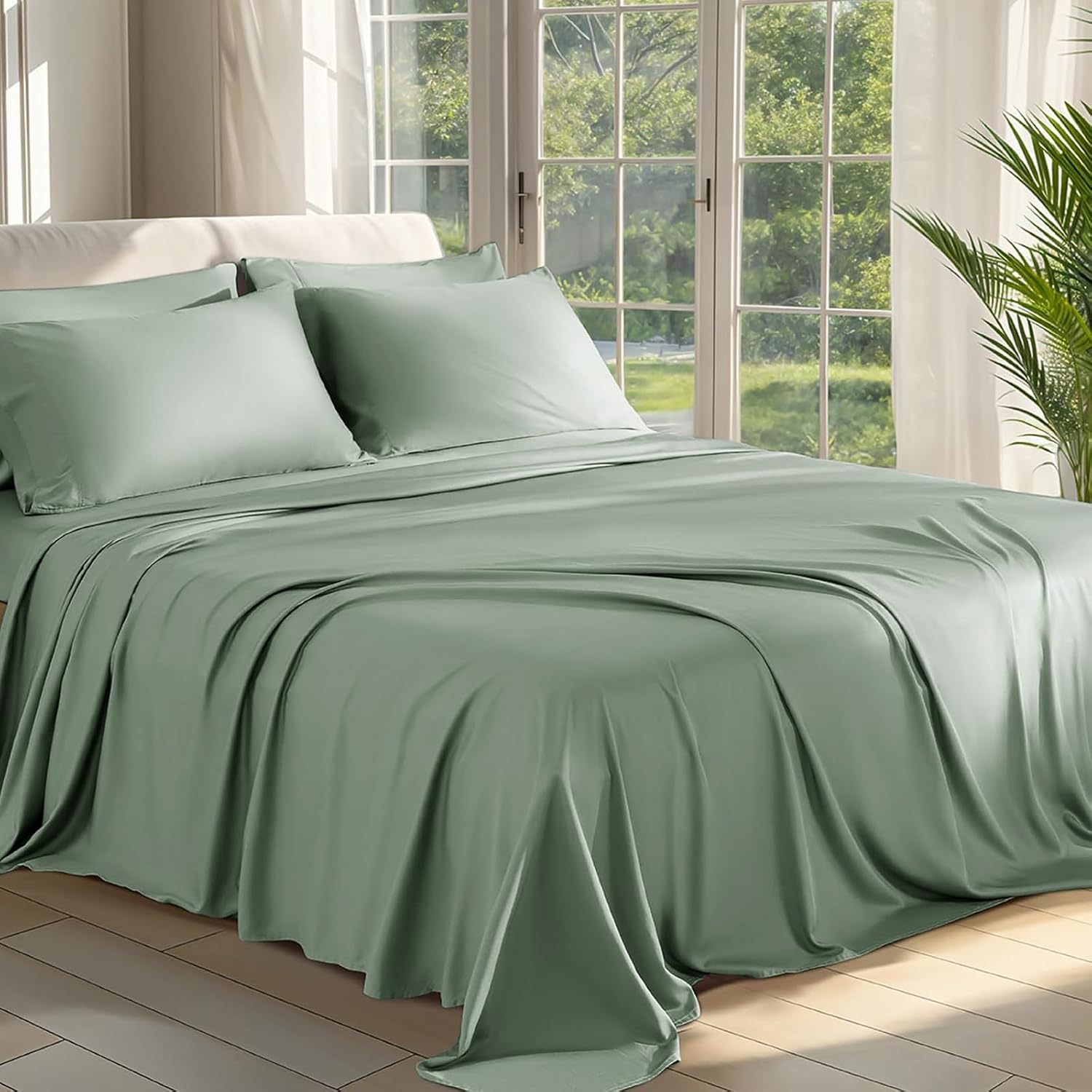 Bamboo Sheets Queen Size - Ultra Cooling & Silky Soft Bedding