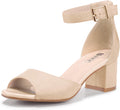 Candie Low Block Heels Sandals Peep Toe - Comfortable 2in Dressy Block
