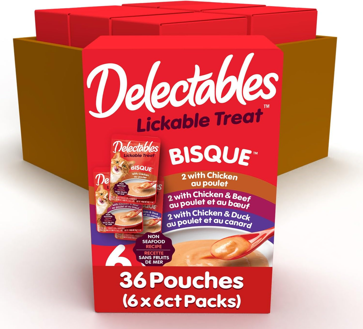 Delectables Bisque Non-Seafood Lickable Cat Treats Variety Pack