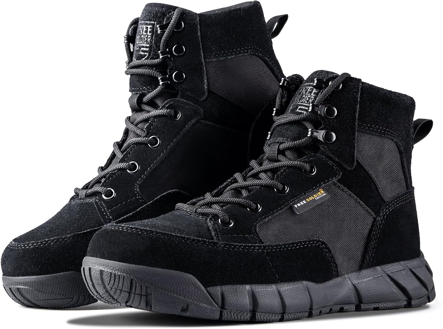 FREE SOLDIER Waterproof Hiking Work Boots for Men - Tactical Style
