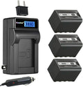 Kastar 3-Pack AG-VBR59 Battery and LCD AC Charger - Long Run Power
