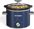 2 QT Small Slow Cooker - Compact Ceramic Pot for Singles & Couples