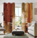 Burnt Orange Curtains 2 Panels 42x84 in - Abstract Rust Room Darkening