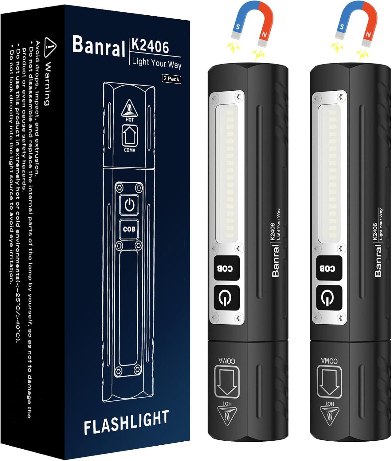 Rechargeable Magnetic Flashlights High Lumens for Emergencies