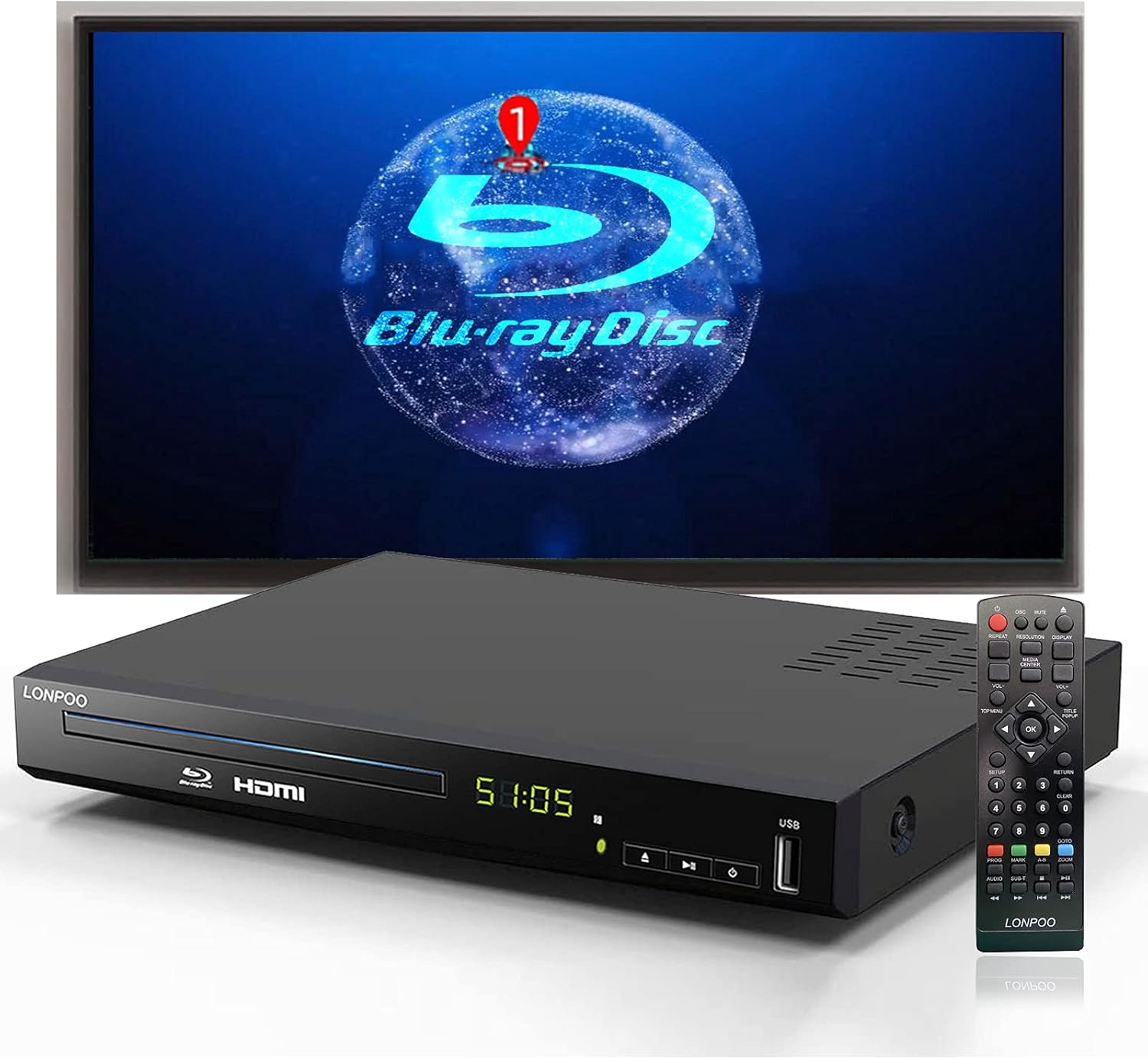 Full HD Blu-ray Disc Player with HDMI Output for Home Theater