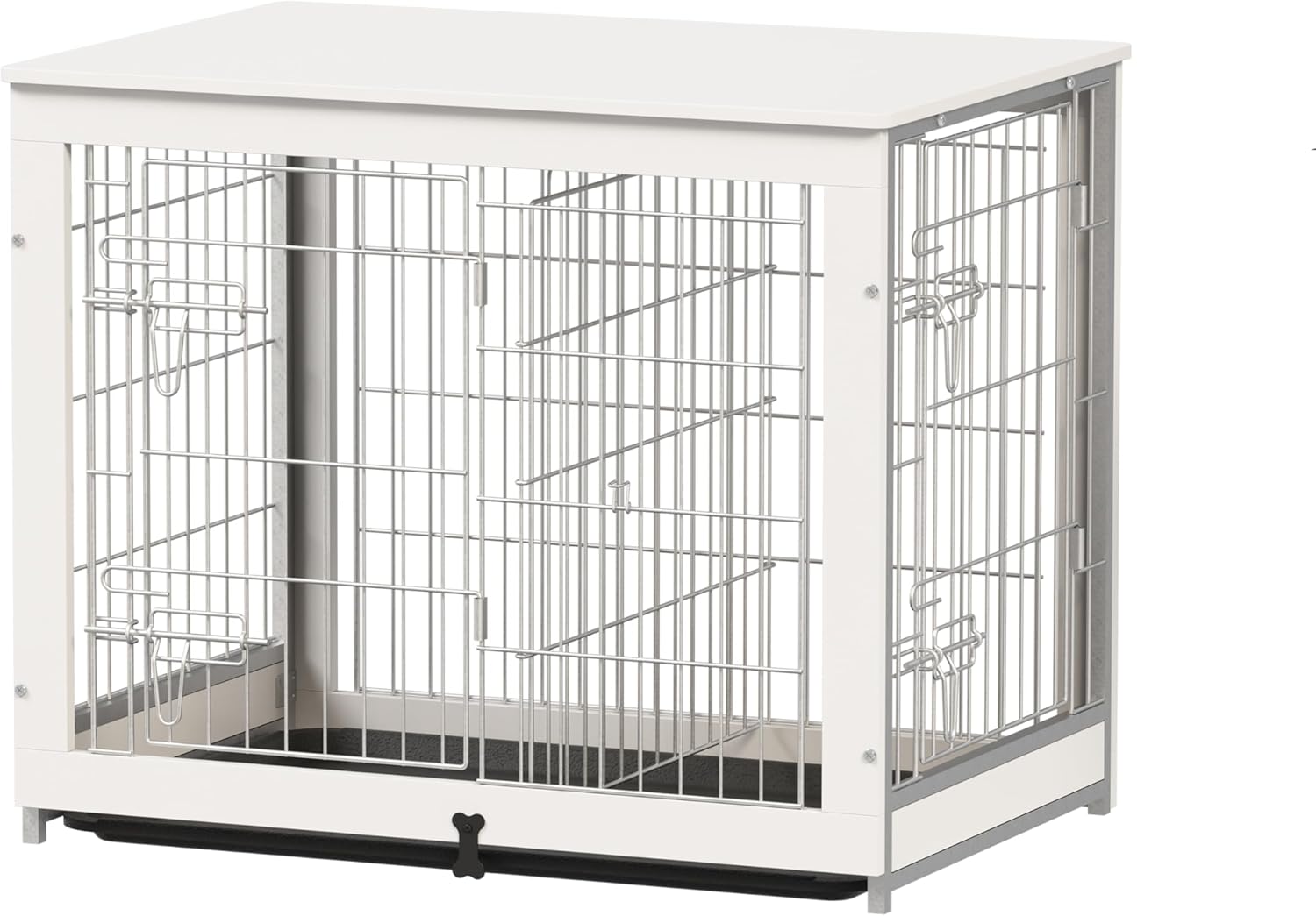 Piskyet Wooden Dog Crate Furniture with Divider Panel